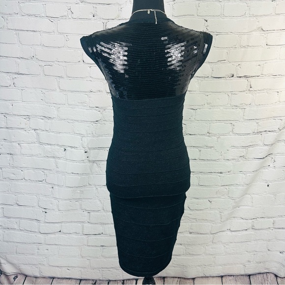 ROMEO & JULIET COUTURE BLACK BODYCON SEQUINS DRESS SIZE (M) - Picture 4 of 10